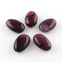 Nachahmung Edelstein oval Acryl-Perlen, lila, 30x19x11.5 mm, Bohrung: 2.5 mm, ca. 117 Stk. / 500 g