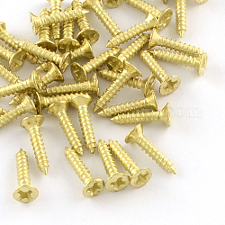 Fornituras de tornillos de hierro, dorado, 10x4mm, pin: 2 mm, aproximamente 2590 unidades / 500 g