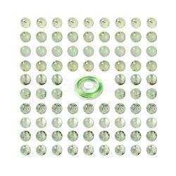 DIY Natural Prehnite Beads Jewelry Set Making, Bracelet & Necklace, with Strong Stretchy Beading Thread, 100Pcs/Set