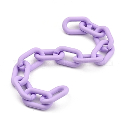 Cadenas de cable de acrílico hechas a mano, oval, para la fabricación de la joya, púrpura, link: 27x16.5x4 mm, 39.37 pulgada (1 m) / hebra