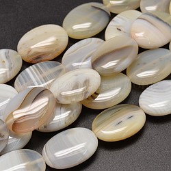 Fili ovali naturali di perline di agata dendritica, 25x18x8mm, Foro: 1.2 mm, circa 16pcs/filo, 14.9 pollice