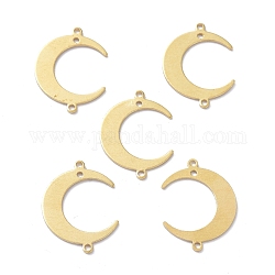 Brass Link Connectors, for Jewelry Making, Double Horn/Crescent Moon, Raw(Unplated), 22x16.5x0.5mm, Hole: 1.2mm