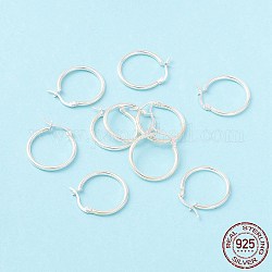 925 Sterling Silber Reifen Ohrringe, stämmige kleine Huggie-Creolenohrringe für Frauen, Silber, 24x23x2 mm, Stift: 0.6x1.2 mm