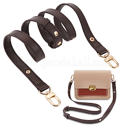 Correas del bolso de cuero de la pu, con broches de aleación giratorias, para accesorios de reemplazo de bolsas, coco marrón, 65x1.85 cm