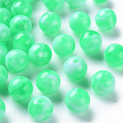 Acryl-Perlen, Nachahmung Edelstein, Runde, mittleres Frühlingsgrün, 12 mm, Bohrung: 2 mm, ca. 560 Stk. / 500 g