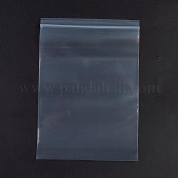 Bolsas de plástico con cierre de cremallera, bolsas de embalaje resellables, sello superior, bolsa autoadhesiva, Rectángulo, blanco, 19x13 cm, espesor unilateral: 3.9 mil (0.1 mm), 100 unidades / bolsa