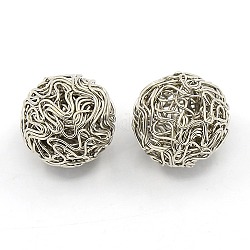 DIY Accessories Material Handmade Iron Wire Beads, Nickel Color, Round, about 19mm diameter, 20mm thick