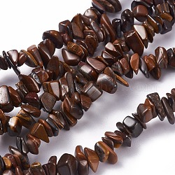 Natural Yellow Tiger Iron Beads Strands, Chip, 4~10x3~6mm, Hole: 0.5mm, 35.4 inch(90cm)