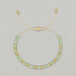Verstellbare glasgeflochtene Perlenarmbänder, dunkles Seegrün, 11 Zoll (28 cm)
