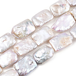 Perle baroque naturelle perles de perles de keshi, perle de culture d'eau douce, rectangle, blanc crème, 13~31x11.5~16x3.5~9.5mm, Trou: 0.8mm, Environ 18~21 pcs/chapelet, 14.69~15.63 (37.3~39.7 cm)