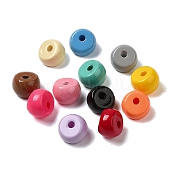 Undurchsichtige Backfarben-Acrylperlen, Skew-Spalte, Mischfarbe, 12.5x10 mm, Bohrung: 3 mm