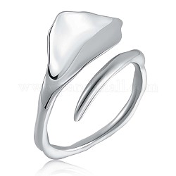 925 anello a polsino aperto a triangolo in argento sterling placcato rodio per uomo donna, platino, misura degli stati uniti 9 (18.9mm)