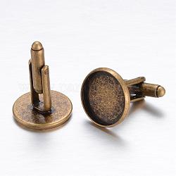 Медь запонки, манжеты кнопку, с поддоном, античная бронза, 18x18 мм, лоток : 16 мм
