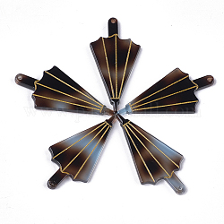 Подвески из ацетата целлюлозы (смолы), зонтик, кокосового коричневый, 39.5x19~19.5x2.5 мм, отверстие : 1.2 мм