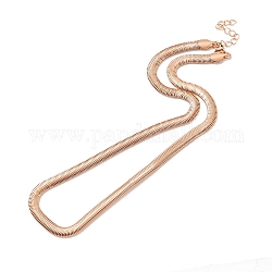 Collar de cadenas de espiga de latón chapado en rack para hombres y mujeres, sin plomo y cadmio, Chapado en oro rosa real, 17.87 pulgada (45.4 cm)