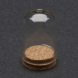 Glass Dome Cloche Cover, Bell Jar, with Cork Base, For Doll House Container, Dried Flower Display Decoration, Clear, 36.5x22mm