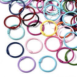 Железные брелоки с краской, окрашенные распылением, кольцо, разноцветные, 30x4 мм