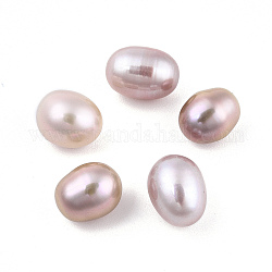 Perlas de perlas naturales keshi, abalorios de agua dulce, sin agujero / sin perforar, arroz, lila, 9~10x7~8mm