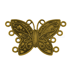 Tibetan Style Chandelier Components Links,  Lead Free & Nickel Free, Butterfly, Antique Golden, 42x69x2mm, Hole: 3mm