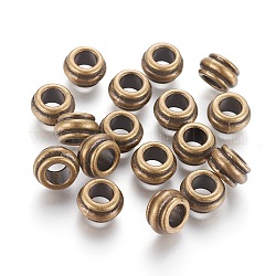 Perline di distanziatore stile tibetano, cadmio & nichel &piombo libero, rondelle, bronzo antico, 12x7mm, Foro: 6.5 mm