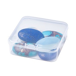 Cabochons en opalite et lapis lazuli naturels et en turquoise synthétique teintée, ovale, 40x30x7~9mm, 6 pcs / boîte