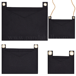 Wadorn 3 pièces 3 style feutre sacs organisateur insérer, mini enveloppe sac à main shaper feutre premium, avec œillets en fer, noir, 9~22x8~18.3x0.5~0.55 cm, Trou: 10mm, 1pc / style
