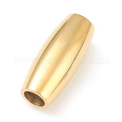 304 Edelstahl-Magnet Schließen, Fass, echtes 18k vergoldet, 18x7.5 mm, Bohrung: 3 mm