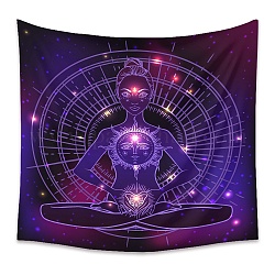 Yoga-Meditation, Trippy-Wandbehang aus Polyester, Böhmischer Mandala-Wandteppich mit psychedelischem Muster für die Dekoration von Schlafzimmer und Wohnzimmer, Rechteck, Indigo, 1000x1500 mm