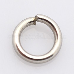 304 Edelstahl Ringe springen, offene Ringe springen, Edelstahl Farbe, 9x1.2 mm, Innendurchmesser: 6.6 mm