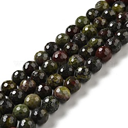 Chapelets de perles de sang de dragon naturel, facetté (128 facettes), ronde, 8.5mm, Trou: 1mm, Environ 45 pcs/chapelet, 14.96 pouce (38 cm)