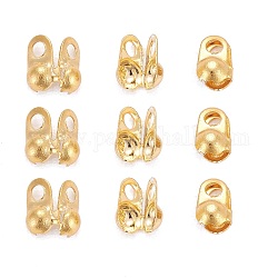 304 Stainless Steel Bead Tips, Calotte Ends, Clamshell Knot Cover, Golden, 4x2mm, Hole: 1mm