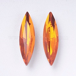 Imitazione cristallo di rocca austriaco, grado a, punta indietro e posteriore placcato, occhio di cavallo, mandarino, 14~14.5x4x2.5~3mm
