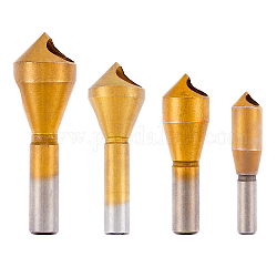 Brocas avellanadoras de acero, dorado, 4.5~8.45x1~2.8 cm, 4 PC / sistema