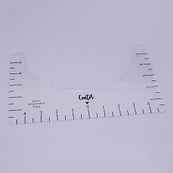 Règle de t-shirt d'alignement acrylique transparent, guide de règle, pour appliquer des motifs de vinyle et de sublimation sur des chemises, clair, 15.5x25.5x0.2 cm