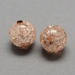 Transparent Crackle Acrylic Beads, Round, Camel, 10mm, Hole: 2mm, about 938pcs/500g