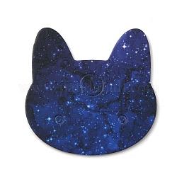 100 pz. Schede espositive per gioielli in carta a forma di testa di gatto, Blue Marine, 3.5x3.5x0.05cm
