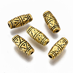 Tibetischer stil legierung perlen, Fass, cadmiumfrei und bleifrei, Antik Golden, 11x5 mm, Bohrung: 1.8 mm, ca. 1000 Stk. / 1000 g