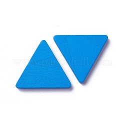 Holz Cabochons, gefärbt, Dreieck, Blau, 35x40x5 mm