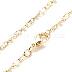 Halskette mit ovalen Gliederketten aus Messing für Frauen, cadmiumfrei und bleifrei, echtes 18k vergoldet, 17.72 Zoll (45 cm)