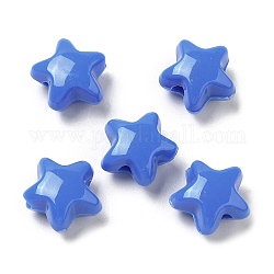 Abalorios acrílicos opacos, estrella, azul real, 11x11.5x7mm, agujero: 2 mm, aproximamente 1245 unidades / 500 g