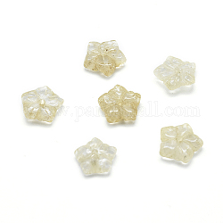 Perles de citrine naturelles, prunier, teints et chauffée, 9~10x9~10x3.5mm, Trou: 1mm
