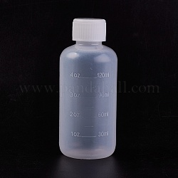 Flacons à vis en plastique de 120 ml, clair, 11cm, capacité: 120 ml (4.06 oz liq.)