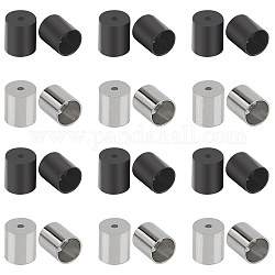 UNICRAFTALE 2 Colors about 40pcs Stainless Steel Cord Ends Column Leather Cord End Caps Cord 6mm Inner Diameter End Caps Cord End for Jewelry Making Kit