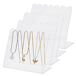 Halskettenständer aus transparentem Acryl mit schräger Rückseite, Tisch-Halsketten-Organizer-Halter, Rechteck, Transparent, 4.7x12x9 cm