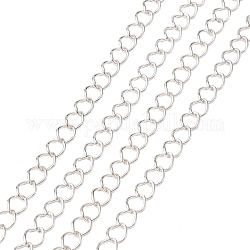 Железные боковые витые цепи, несварные, с катушкой, алмаз, серебряные, 9x7x1.5 мм