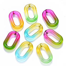 Anneaux de liaison en acrylique transparent bicolore, connecteurs à liaison rapide, pour la fabrication de chaînes de câble, ovale, couleur mixte, 39x23.5x7mm, diamètre intérieur: 25x10 mm