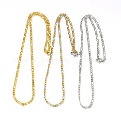 304 Stainless Steel Figaro Chain Necklace Making, Mixed Color, 17.91 inch(45.5cm), 3mm
