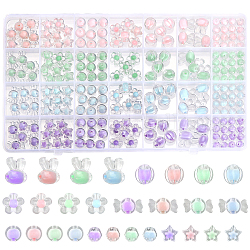 Chgcraft 220 Stück transparente Acrylperlen-Sets, Perle in Perlen, Mischformen, Mischfarbe, 8~15.5x7.5~17x6~11.5 mm, Bohrung: 2~2.5 mm