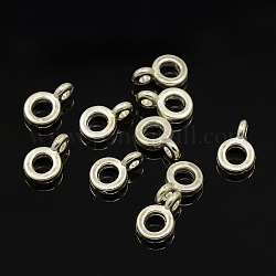 Cintres de style tibétain , Perles renflouer , rondelle, couleur argentée, Sans cadmium & sans nickel & sans plomb, 6.5x2mm, Trou: 2mm, diamètre intérieur: 3 mm