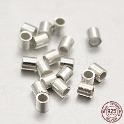 925 Sterling Silver Column Bead Spacers, Silver, 1.5x1.5mm, Hole: 0.5mm, about 770pcs/10g